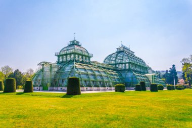 View of the famous palmenhaus within the grounds of the schonbrunn palace in Vienna, Austria