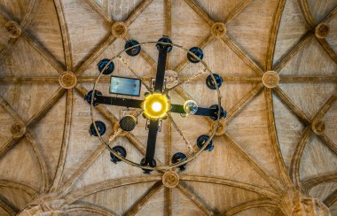 Eski İpek Borsası 'nın tavanı (Lonja de la Seda), Valencia, İspanya. UNESCO Dünya Mirası Alanı.