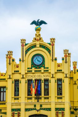 İspanya Valencia 'daki Estacio del Nord tren istasyonunun detayları.