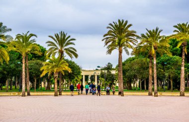 İspanya Valencia şehrindeki Turia Gardens manzarası