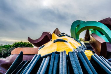 Valencia 'daki Turia Gardens' ın içindeki Gulliver çocuk parkının ayrıntıları.