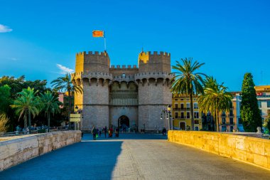 İspanyol Valencia 'daki Torres de Serrano Kapısı' nın detayları