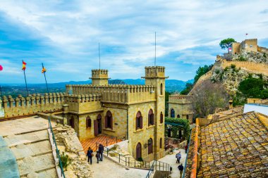İspanya 'daki Xativa kalesinin iç kısmının görüntüsü