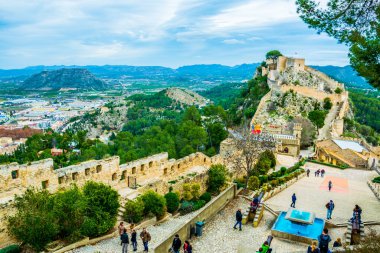 İspanya 'daki Xativa kalesinin iç kısmının görüntüsü