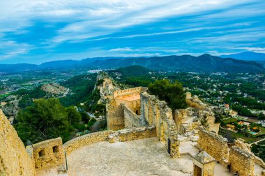 view of castle in xativa overlooking surrounding countryside