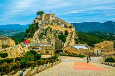 view of castle in xativa overlooking surrounding countryside