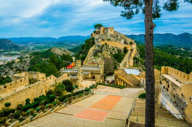 view of castle in xativa overlooking surrounding countryside