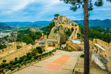 view of castle in xativa overlooking surrounding countryside
