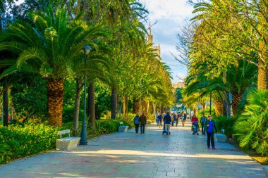 Paseo del Parque, Malaga, İspanya.