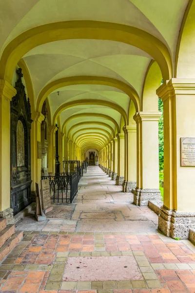 View Yellow Corridor Cemetery Saint Peter Salzburg Austria — Stock Photo, Image