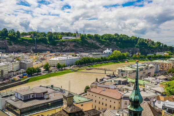 Aerial View Salzburg Kapuzinerberg Hill — Zdjęcie stockowe