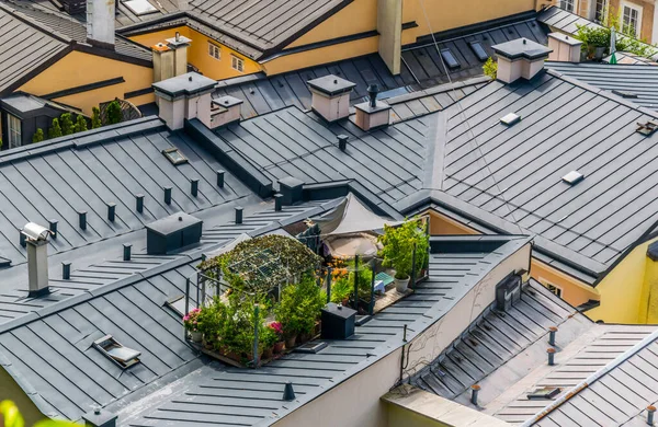 Aerial View Rooftop Garden Austrian City Salzbur — Stockfoto