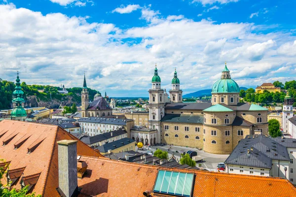 Aerial View Salzburg Cathedral Franciscan Church Austria — 스톡 사진