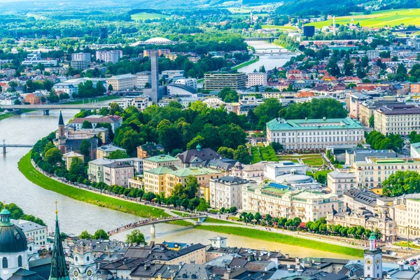 Aerial View Mirabell Palace Salzach River Salzburg Austria — Foto de Stock