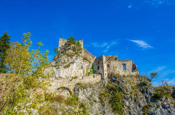 Avusturya 'daki Klaus köyünde bir şato manzarası