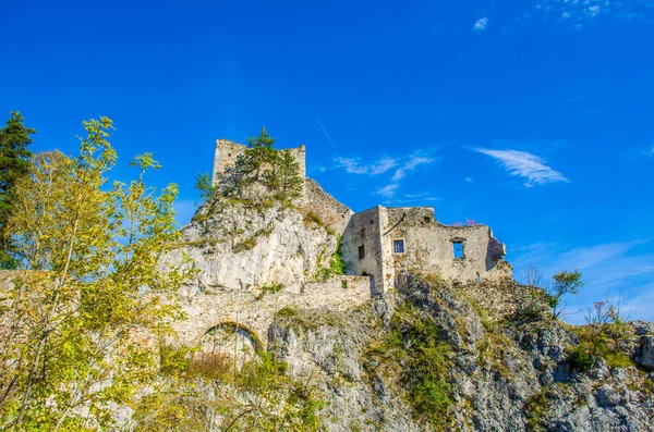 Avusturya 'daki Klaus köyünde bir şato manzarası