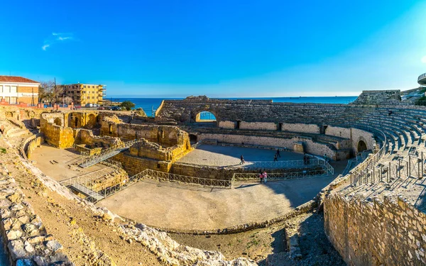 Sebuah Amfiteater Kuno Tarragona Catalunya Spanyol — Stok Foto