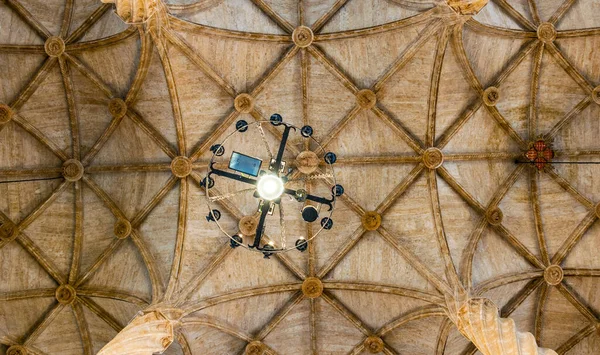 Eski İpek Borsası 'nın tavanı (Lonja de la Seda), Valencia, İspanya. UNESCO Dünya Mirası Alanı.