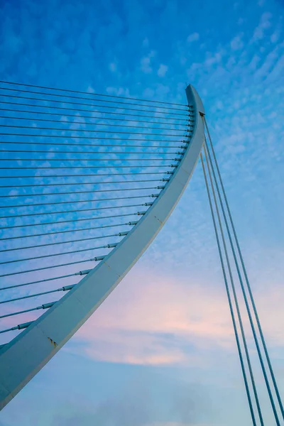Valencia, İspanya Bridge'de kablo detayını kaldı