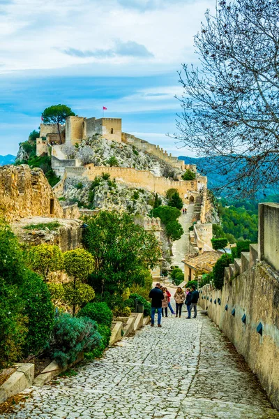 İspanya 'daki Xativa kalesinin iç kısmının görüntüsü