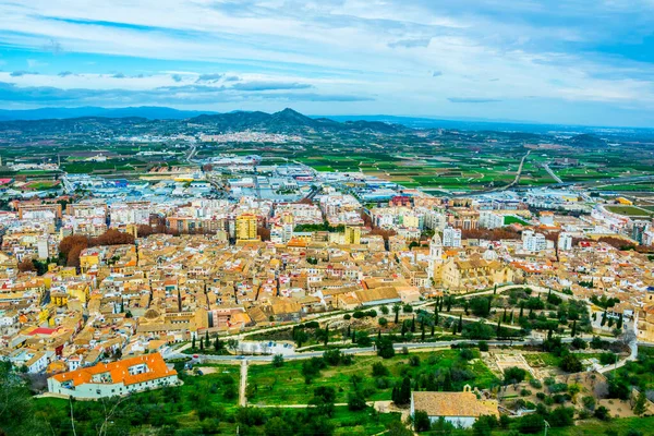 Aerial View Spanish City Xativa Famous Its Castle —  Fotos de Stock