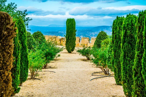 View Green Garden Xativa Castle Spain — Stock fotografie