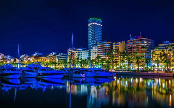 Night View Marina Alicante Spain — стоковое фото
