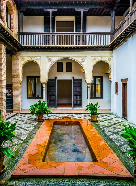 View Courtyard Casa Morisca Horno Oro Spanish City Granada — Stok fotoğraf