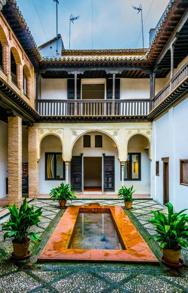 View Courtyard Casa Morisca Horno Oro Spanish City Granada — Stock Photo, Image