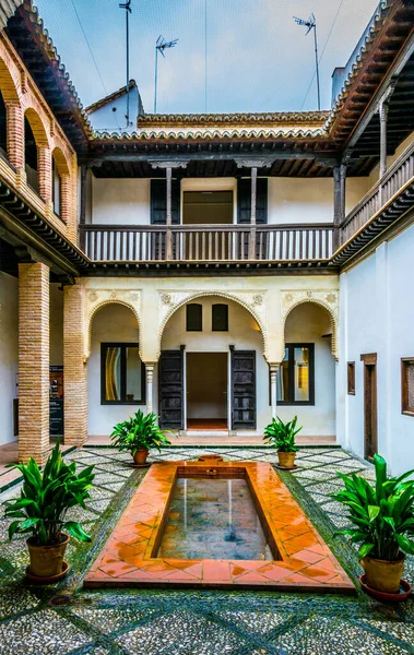 View Courtyard Casa Morisca Horno Oro Spanish City Granada — Stockfoto