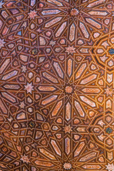 Detail Beautiful Ceiling Situated Alhambra Palace Spain — Foto de Stock