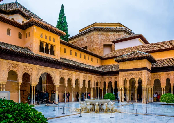 Courts Lions Alhambra Palace Granada Spain —  Fotos de Stock