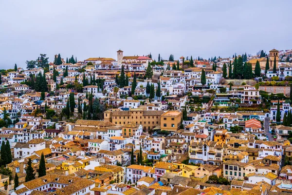 Granada, anteni panoramik görüntülemek eski Alhambra semtinden Albaicin