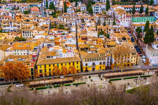 Гранада Антена Панорамний Переглянути Старого Району Альбайсін Від Альгамбра — стокове фото