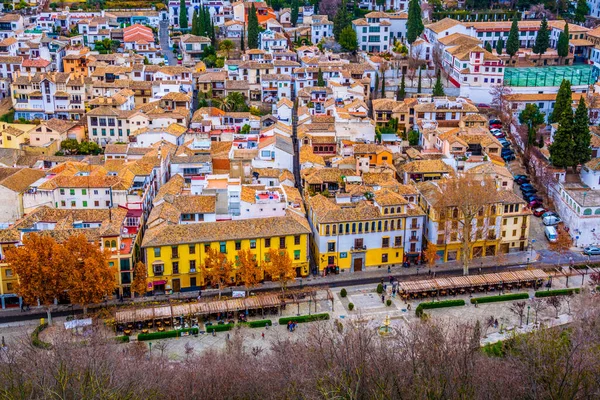 Granada, anteni panoramik görüntülemek eski Alhambra semtinden Albaicin