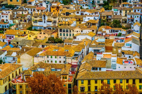 Granada, anteni panoramik görüntülemek eski Alhambra semtinden Albaicin