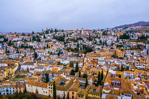 Granada, anteni panoramik görüntülemek eski Alhambra semtinden Albaicin