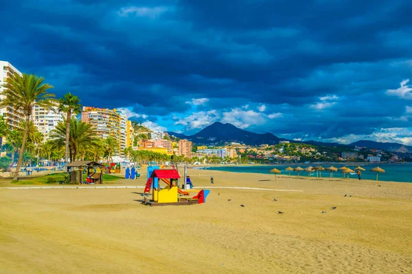 View Malagueta Beach Spanish City Malaga — Stockfoto