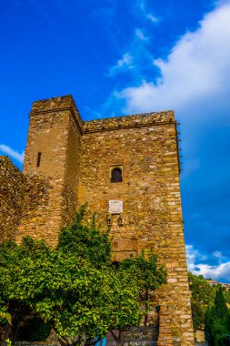 Malaga 'daki alcazaba kalesinin manzarası