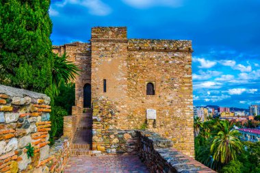 Malaga 'daki alcazaba kalesinin manzarası