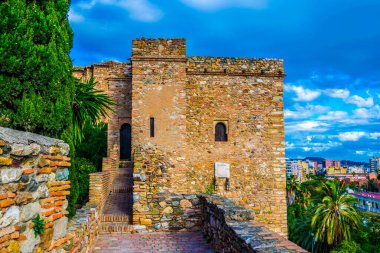 Malaga 'daki alcazaba kalesinin manzarası