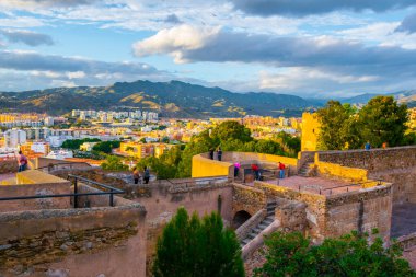 Malaga 'daki alcazaba kalesinin manzarası
