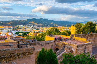 Malaga 'daki alcazaba kalesinin manzarası
