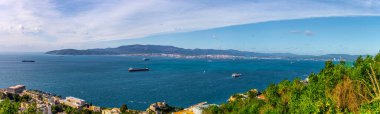 Aerial view of gibraltar taken from the top of the moutain.