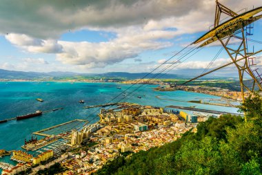 Teleferikli Cebelitarık 'ın havadan görünüşü 