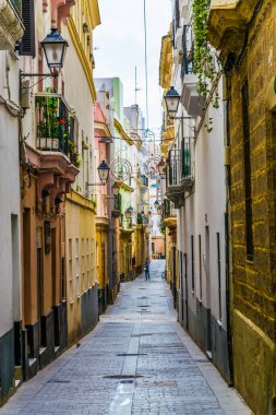 İspanyol Cadiz şehrinin tarihi merkezinde dar bir cadde