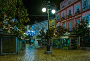 closed flower shops on the plaza topete in the spanish city cadiz