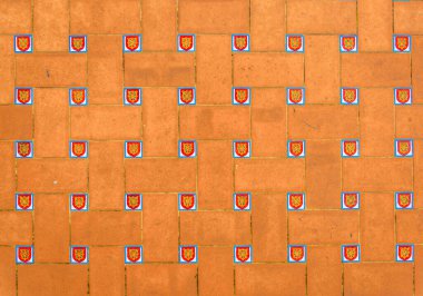 Plaza de Espana 'nın fayanslı duvarları. Sevilla. İspanya.