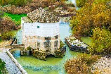 İspanyol şehri Cordoba 'daki antik su değirmeninin manzarası