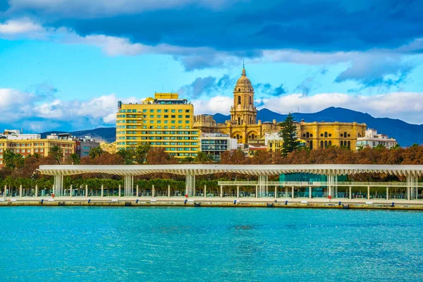 Paseo Del Muelle Dos Promenade Málaga Cidade Espanhola Que Estende — Fotografia de Stock